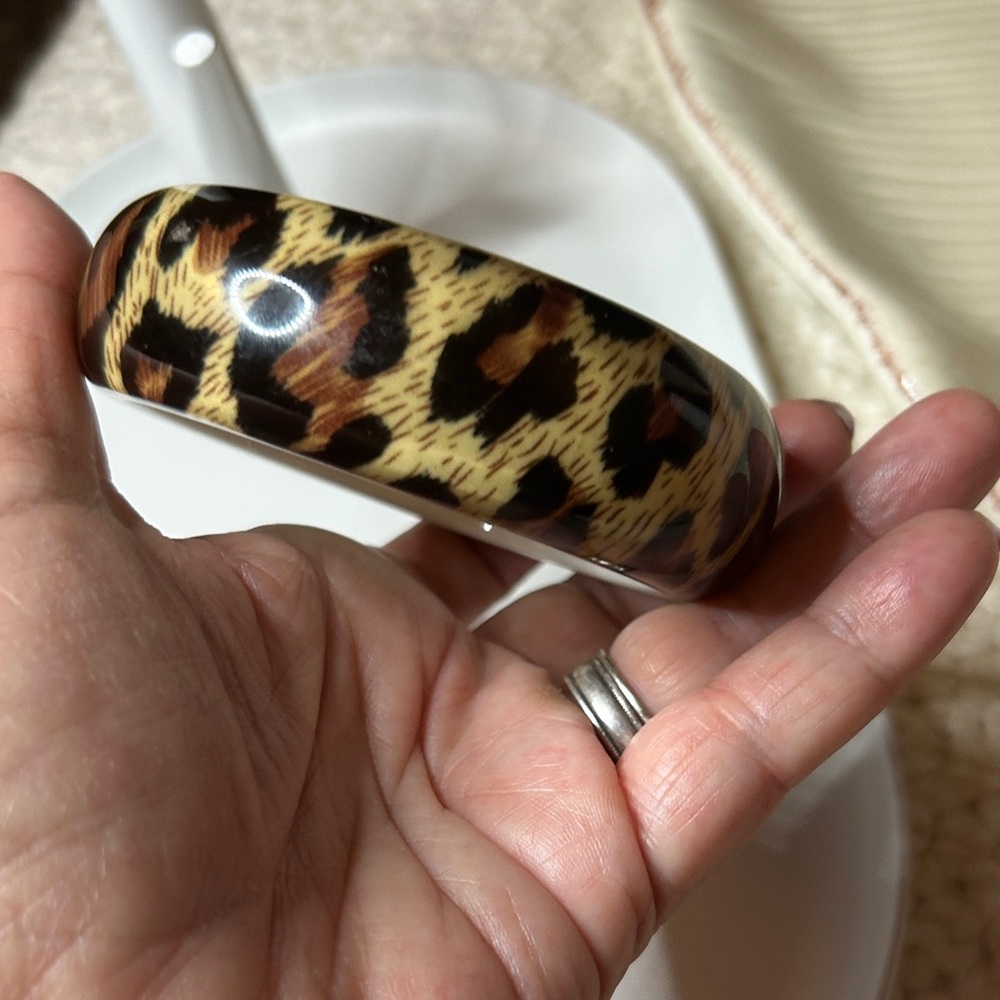 Leopard Print Bangle Bracelet